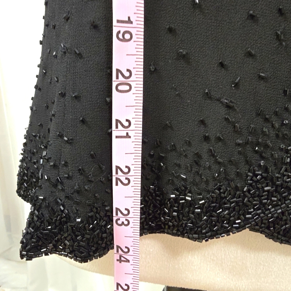 NWT JKara Faux Wrap Black Beaded Top Womens Plus Size 18 Sleeveless Glam - Picture 5 of 16